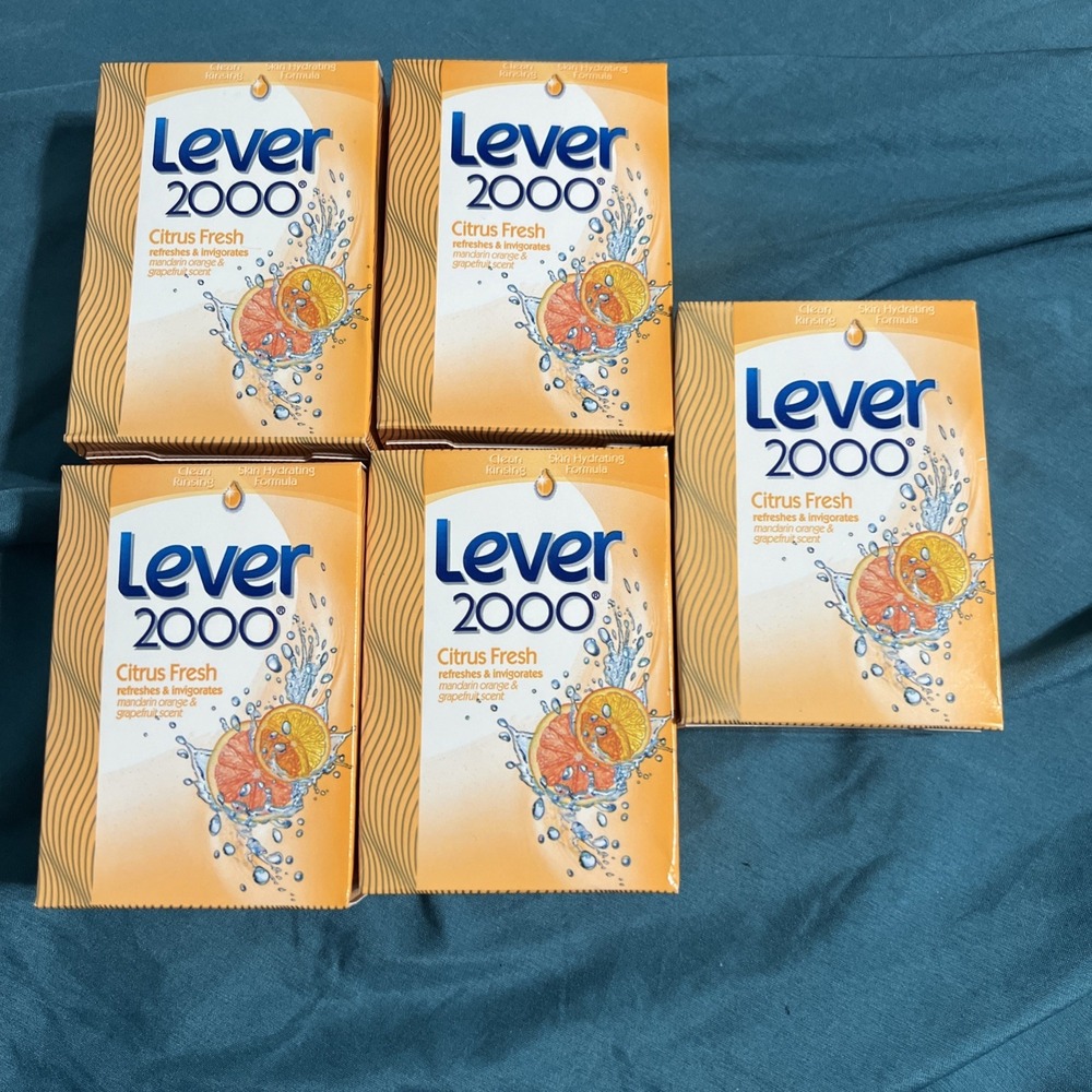 Lever 2000 Citrus Fresh Soap Bars 4 oz Discontinued Retired Lot‎ of 5